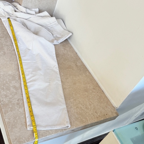 J Crew Factory Ivory Corduroy Full Length Essential Straight Womens Size 35 Tall - Picture 9 of 13